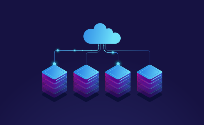 An icon of a cloud connected to different computing models that symbolize public, private, hybrid, and multi cloud.